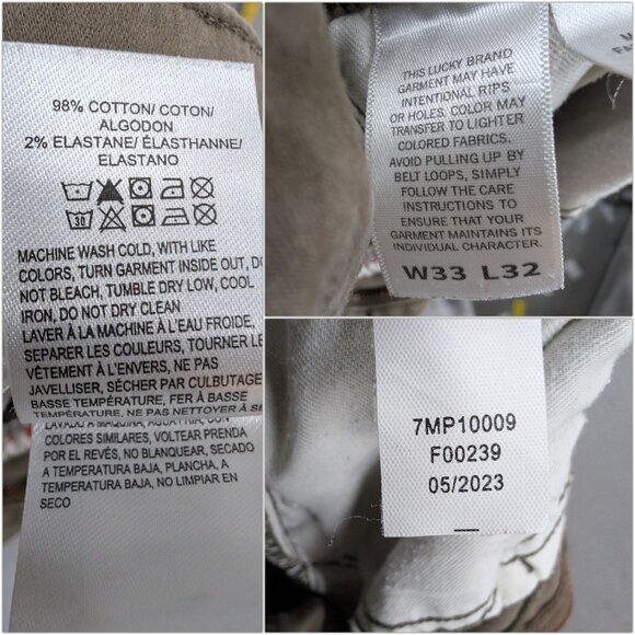 Lucky Brand 121 Slim Straight Jeans Mens Brown Cotton Stretch Denim Size 33x32 - Picture 7 of 13